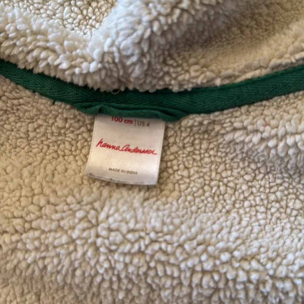 Hanna Andersson Girls Full Zip Sweatshirt with hoodie Sherpa lining Size 4